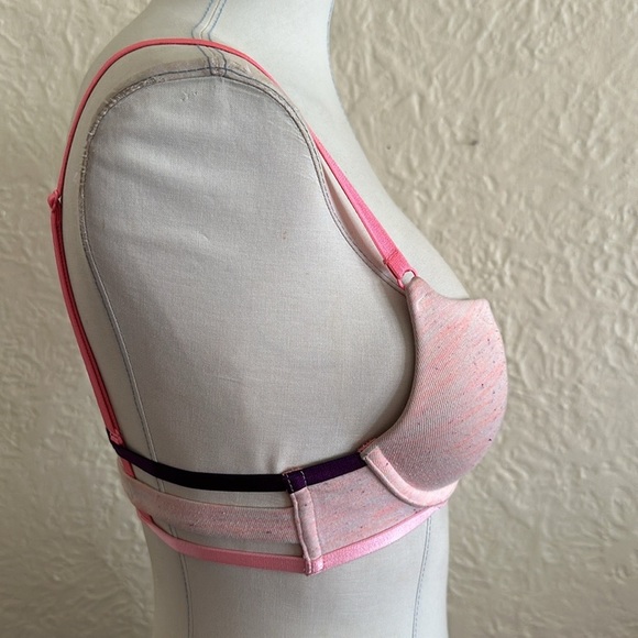 Victoria’s Secret Cage Back T-Shirt Bra Pink Purple 32B - Picture 4 of 9